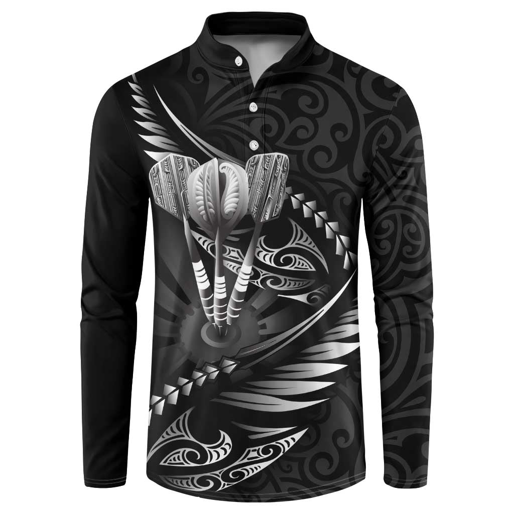 Personalised All Black New Zealand Darts Button Sweatshirt Aoteroa Fern Maori Galaxy Style