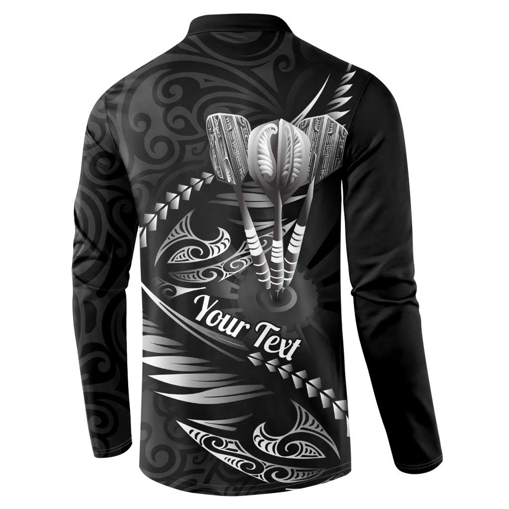 Personalised All Black New Zealand Darts Button Sweatshirt Aoteroa Fern Maori Galaxy Style