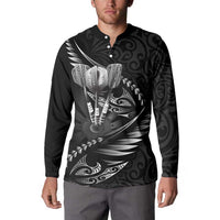 Personalised All Black New Zealand Darts Button Sweatshirt Aoteroa Fern Maori Galaxy Style