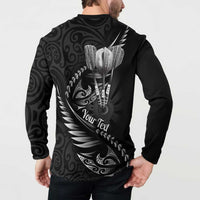 Personalised All Black New Zealand Darts Button Sweatshirt Aoteroa Fern Maori Galaxy Style
