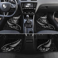 Personalised All Black New Zealand Darts Car Mats Aoteroa Fern Maori Galaxy Style LT14 Set 4pcs Black - Polynesian Pride