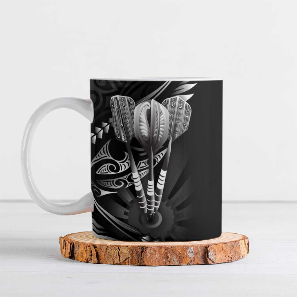 All Black New Zealand Darts Ceramic Mug Aoteroa Fern Maori Galaxy Style - Polynesian Pride
