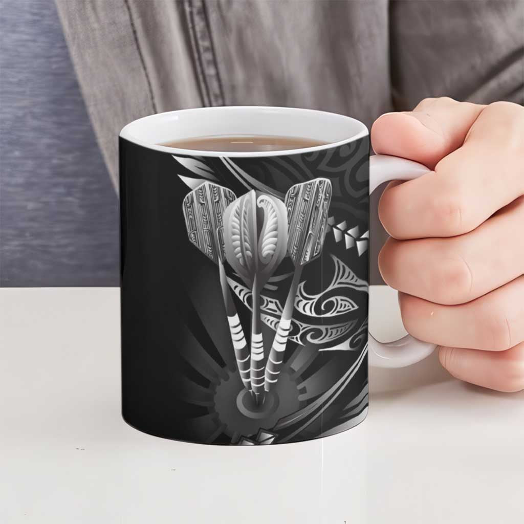 All Black New Zealand Darts Ceramic Mug Aoteroa Fern Maori Galaxy Style - Polynesian Pride
