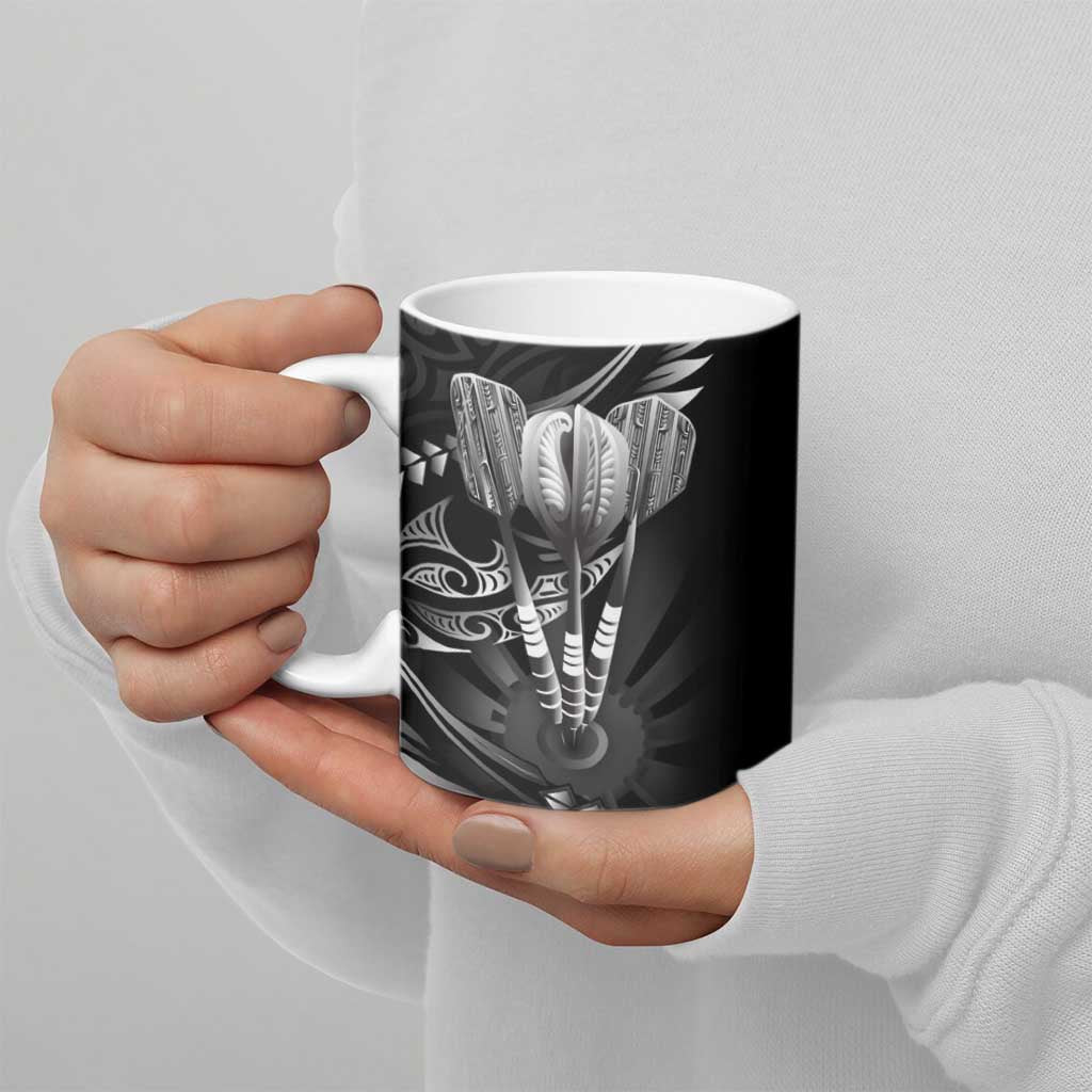 All Black New Zealand Darts Ceramic Mug Aoteroa Fern Maori Galaxy Style - Polynesian Pride
