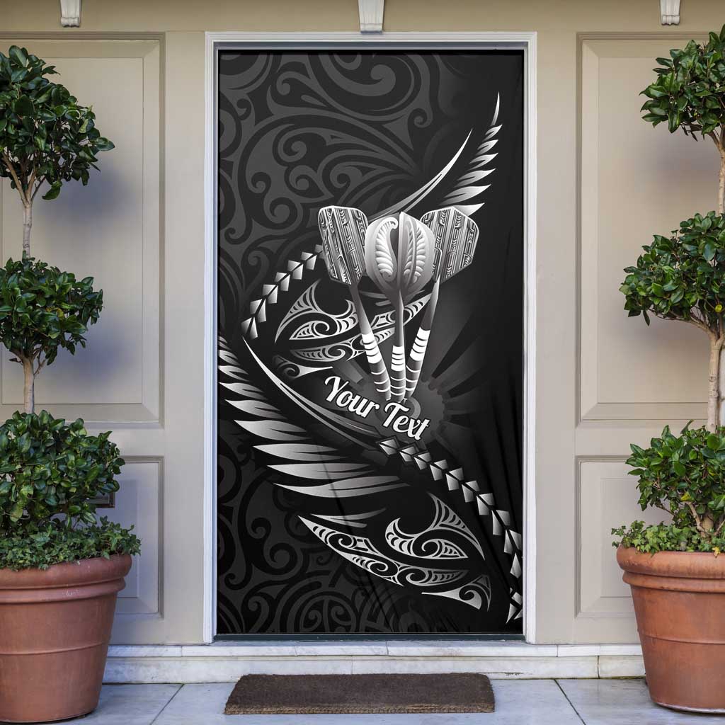 Personalised All Black New Zealand Darts Door Cover Aoteroa Fern Maori Galaxy Style - Polynesian Pride