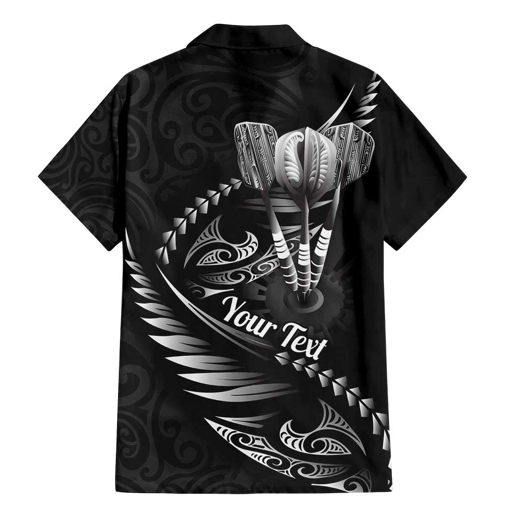 Personalised All Black New Zealand Darts Family Matching Mermaid Dress and Hawaiian Shirt Aoteroa Fern Maori Galaxy Style