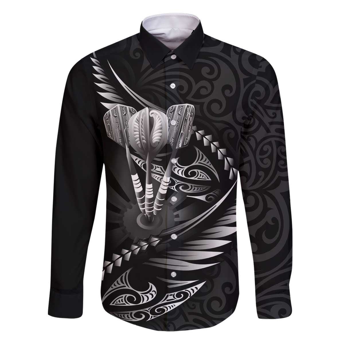 Personalised All Black New Zealand Darts Family Matching Off The Shoulder Long Sleeve Dress and Hawaiian Shirt Aoteroa Fern Maori Galaxy Style