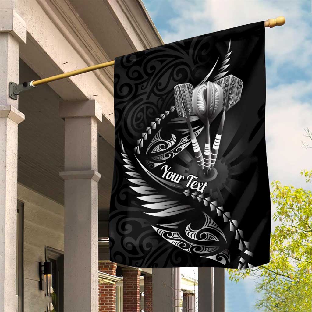 Personalised All Black New Zealand Darts Garden Flag Aoteroa Fern Maori Galaxy Style