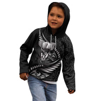 Personalised All Black New Zealand Darts Kid Hoodie Aoteroa Fern Maori Galaxy Style