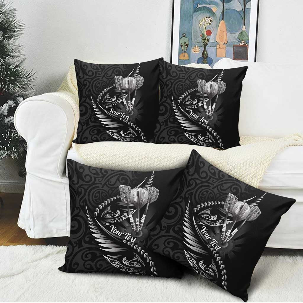 Personalised All Black New Zealand Darts Pillow Cover Aoteroa Fern Maori Galaxy Style LT14 - Polynesian Pride