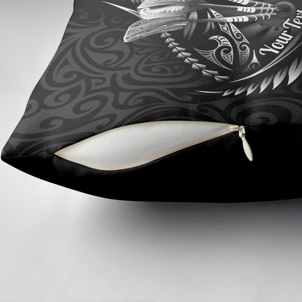 Personalised All Black New Zealand Darts Pillow Cover Aoteroa Fern Maori Galaxy Style LT14 - Polynesian Pride