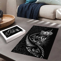 Personalised All Black New Zealand Darts Puzzle Aoteroa Fern Maori Galaxy Style - Polynesian Pride