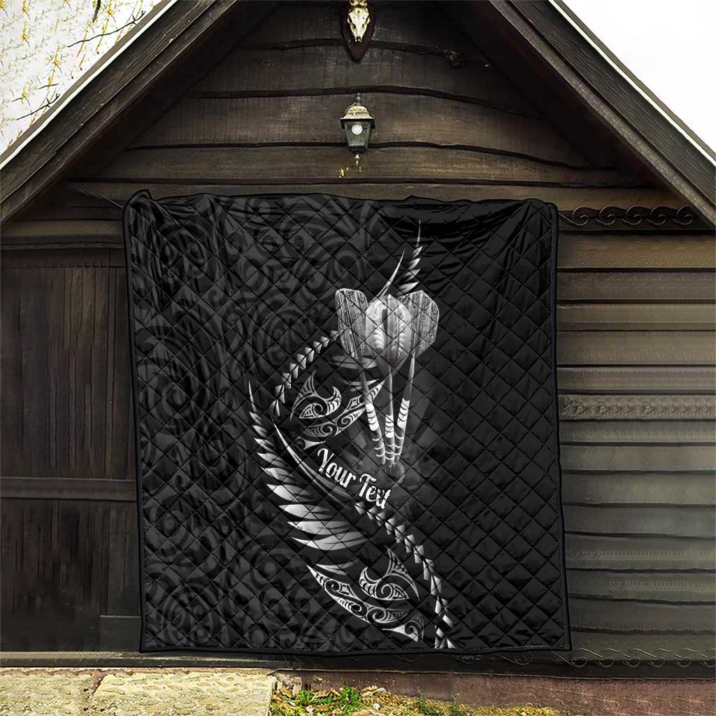 Personalised All Black New Zealand Darts Quilt Aoteroa Fern Maori Galaxy Style LT14 - Polynesian Pride