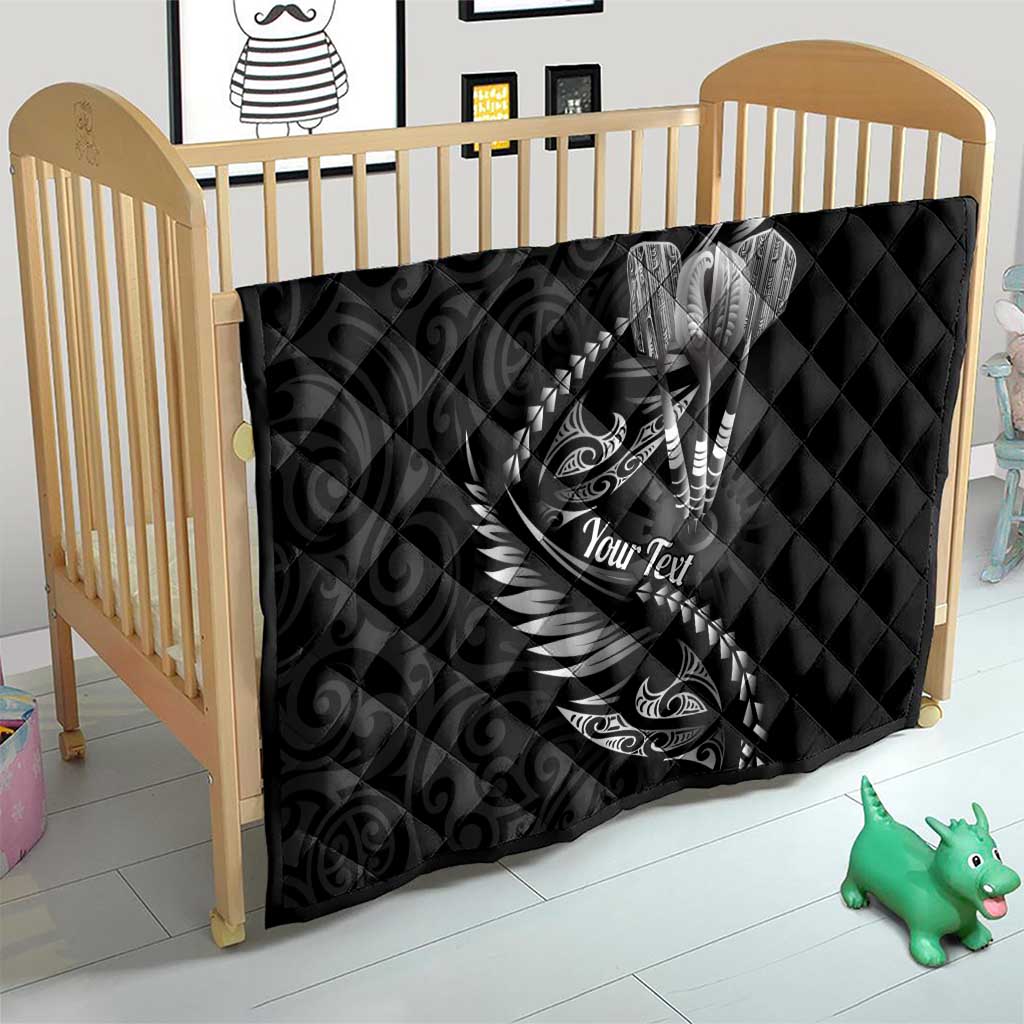 Personalised All Black New Zealand Darts Quilt Aoteroa Fern Maori Galaxy Style LT14 - Polynesian Pride