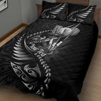 Personalised All Black New Zealand Darts Quilt Bed Set Aoteroa Fern Maori Galaxy Style