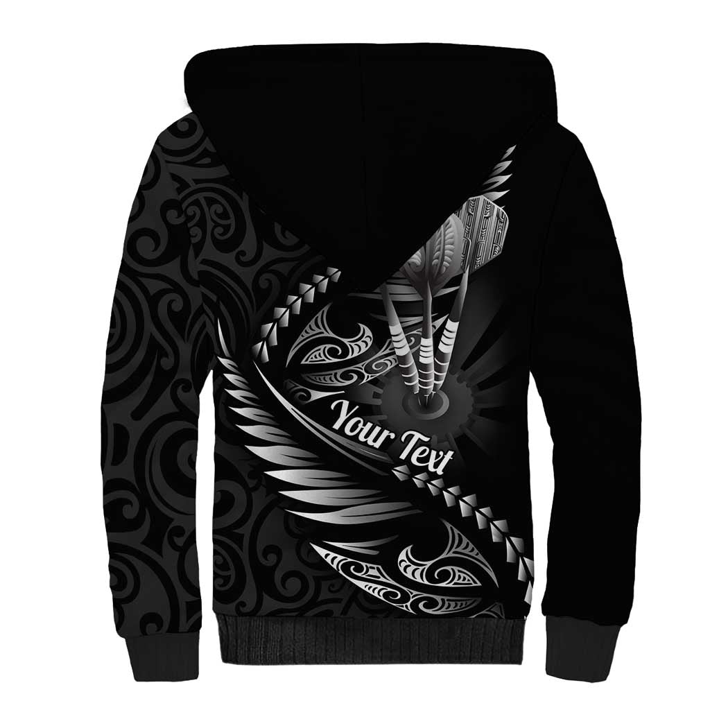 Personalised All Black New Zealand Darts Sherpa Hoodie Aoteroa Fern Maori Galaxy Style