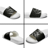 Personalised All Black New Zealand Darts Slide Sandals Aoteroa Fern Maori Galaxy Style LT14 - Polynesian Pride