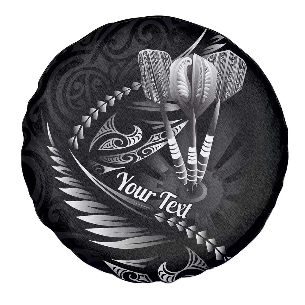 Personalised All Black New Zealand Darts Spare Tire Cover Aoteroa Fern Maori Galaxy Style