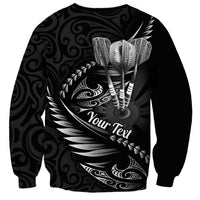 Personalised All Black New Zealand Darts Sweatshirt Aoteroa Fern Maori Galaxy Style