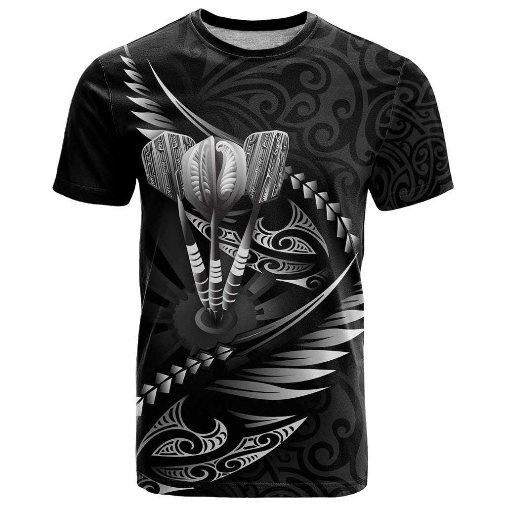 Personalised All Black New Zealand Darts T Shirt Aoteroa Fern Maori Galaxy Style