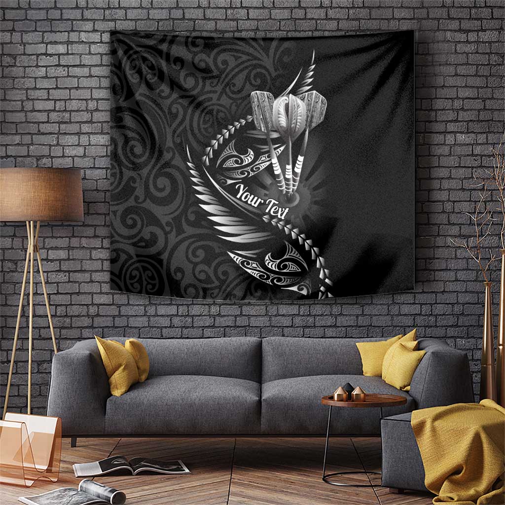 Personalised All Black New Zealand Darts Tapestry Aoteroa Fern Maori Galaxy Style
