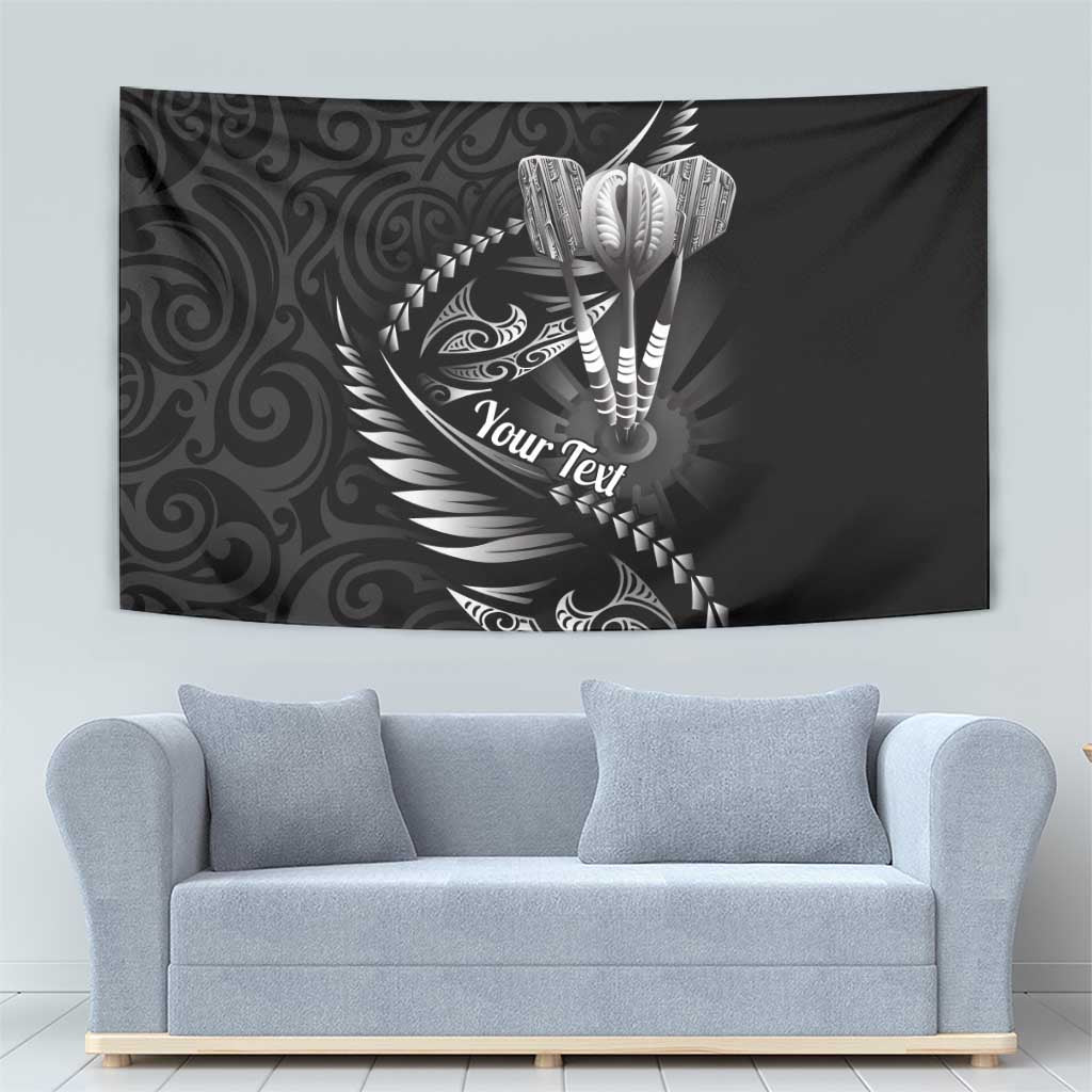 Personalised All Black New Zealand Darts Tapestry Aoteroa Fern Maori Galaxy Style
