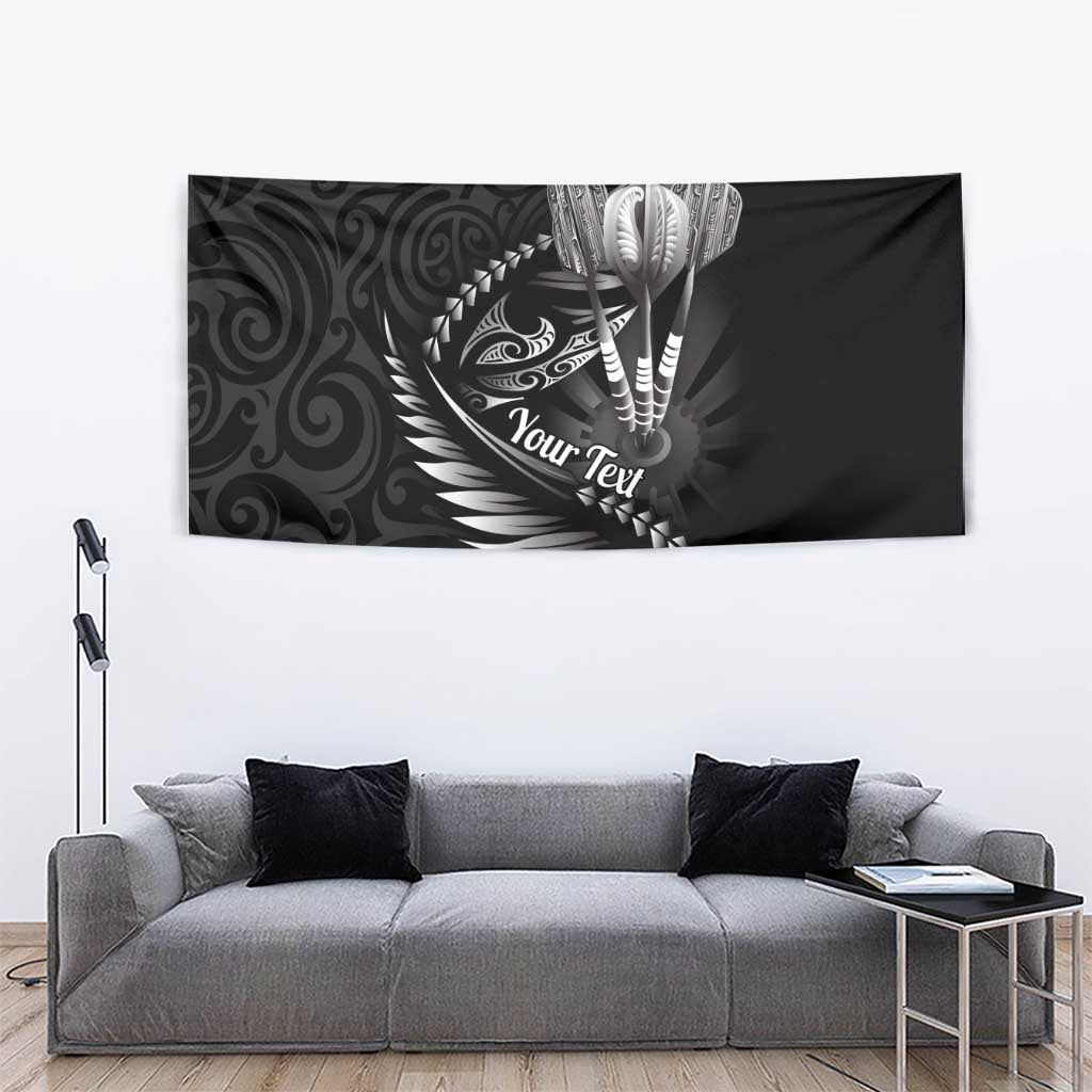 Personalised All Black New Zealand Darts Tapestry Aoteroa Fern Maori Galaxy Style
