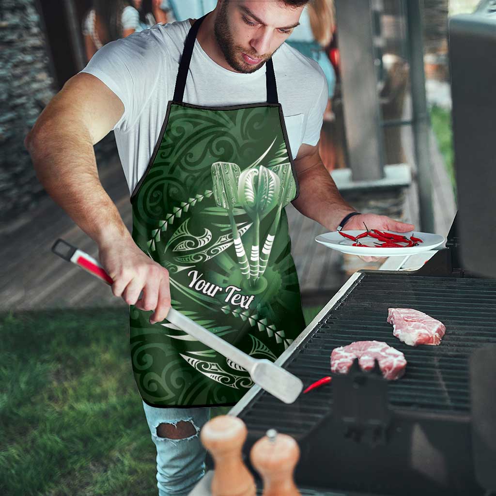 Personalised All Green New Zealand Darts Apron Aoteroa Fern Maori Galaxy Style - Polynesian Pride
