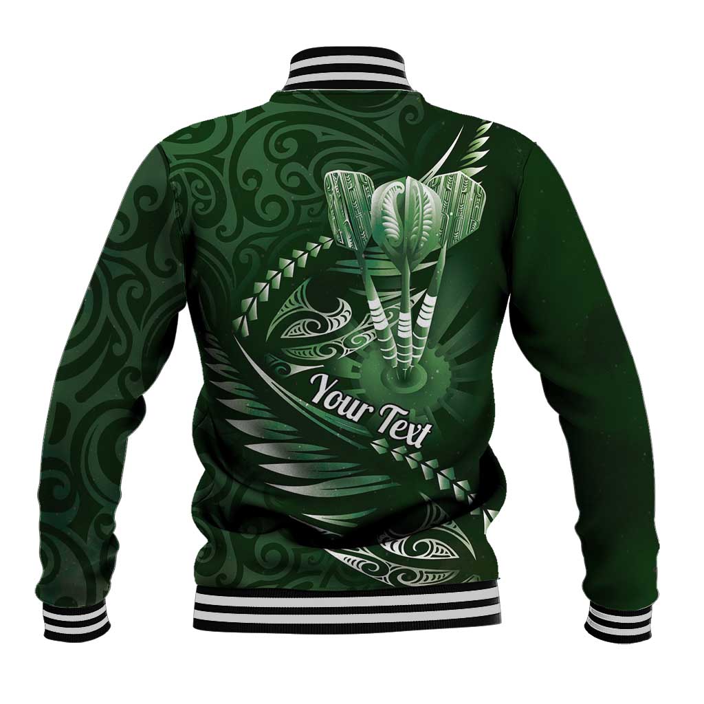 Personalised All Green New Zealand Darts Baseball Jacket Aoteroa Fern Maori Galaxy Style