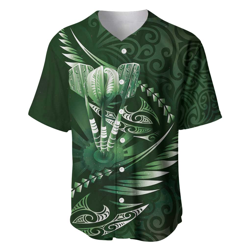 Personalised All Green New Zealand Darts Baseball Jersey Aoteroa Fern Maori Galaxy Style