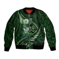 Personalised All Green New Zealand Darts Bomber Jacket Aoteroa Fern Maori Galaxy Style