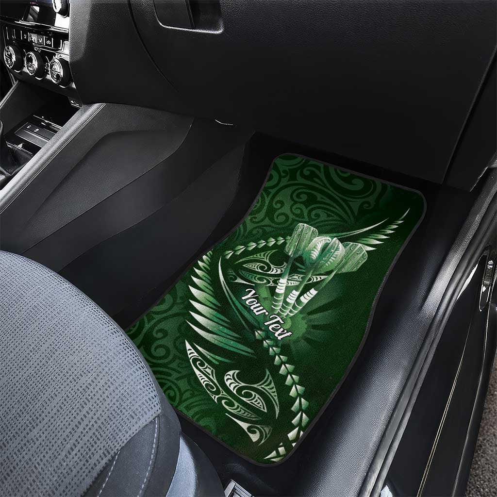 Personalised All Green New Zealand Darts Car Mats Aoteroa Fern Maori Galaxy Style LT14 - Polynesian Pride