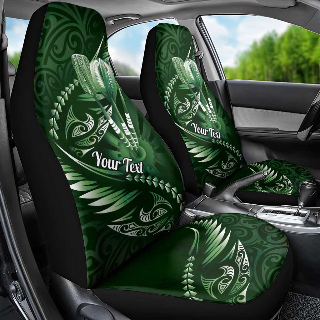 Personalised All Green New Zealand Darts Car Seat Cover Aoteroa Fern Maori Galaxy Style