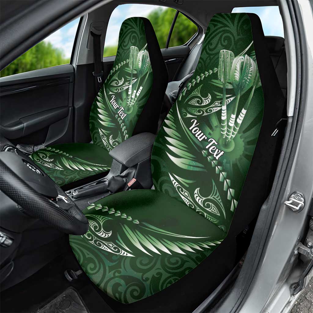 Personalised All Green New Zealand Darts Car Seat Cover Aoteroa Fern Maori Galaxy Style