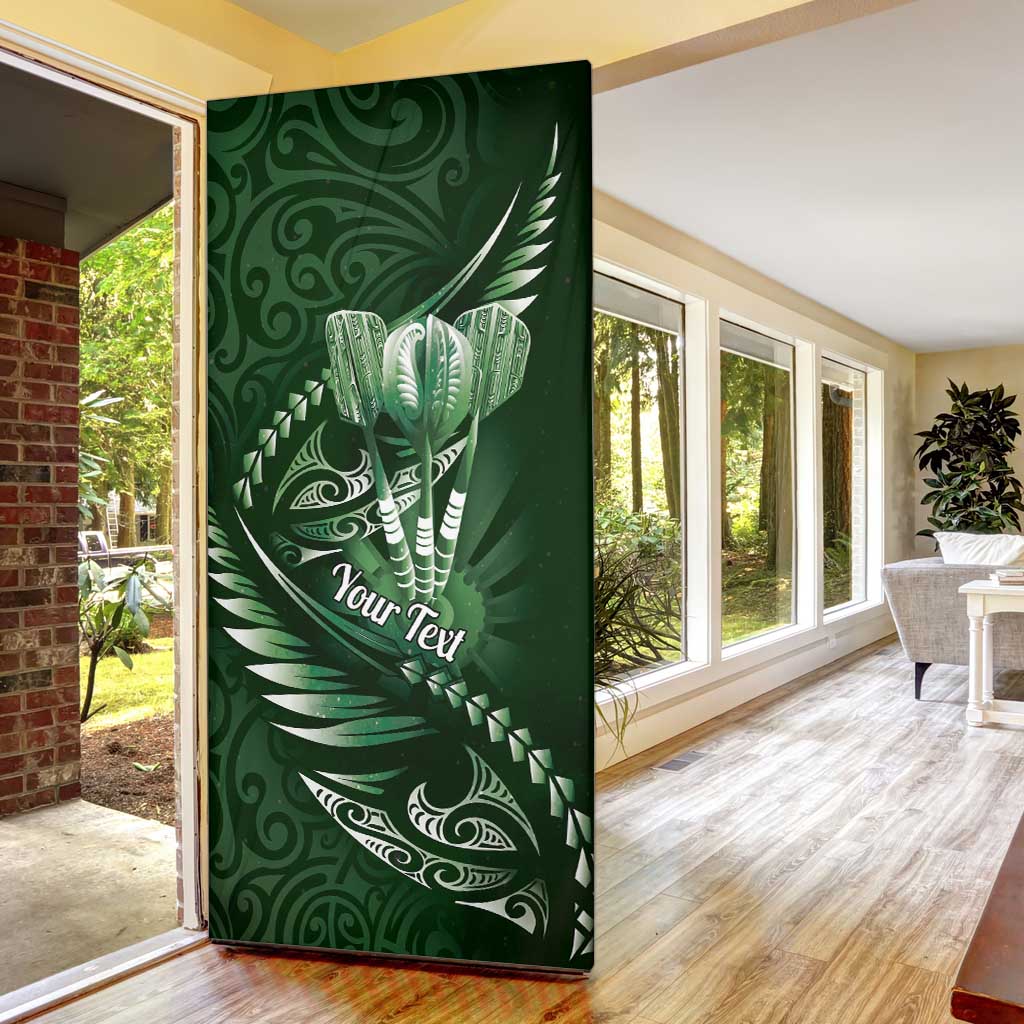 Personalised All Green New Zealand Darts Door Cover Aoteroa Fern Maori Galaxy Style - Polynesian Pride