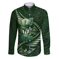 Personalised All Green New Zealand Darts Family Matching Off Shoulder Short Dress and Hawaiian Shirt Aoteroa Fern Maori Galaxy Style