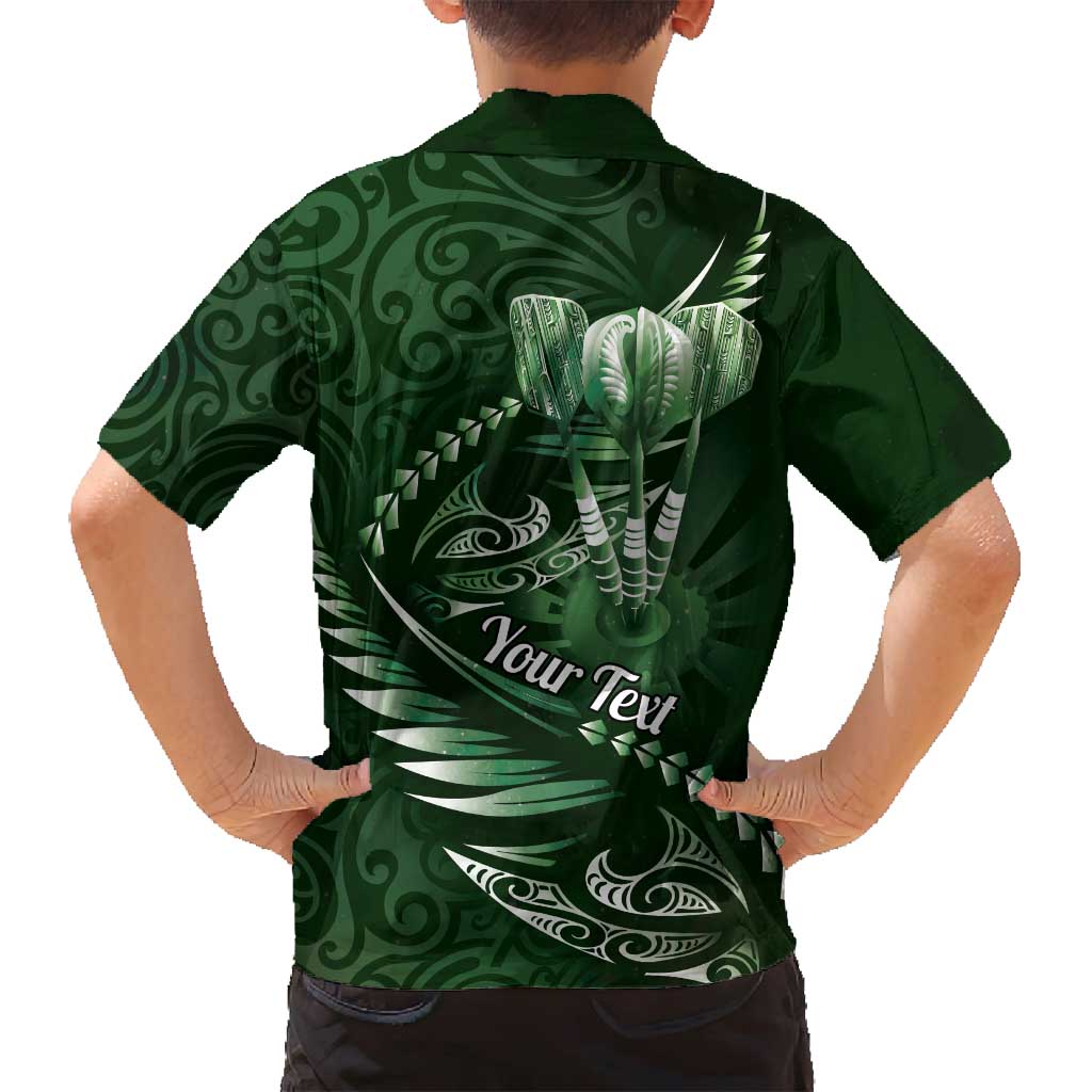 Personalised All Green New Zealand Darts Family Matching Puletasi and Hawaiian Shirt Aoteroa Fern Maori Galaxy Style