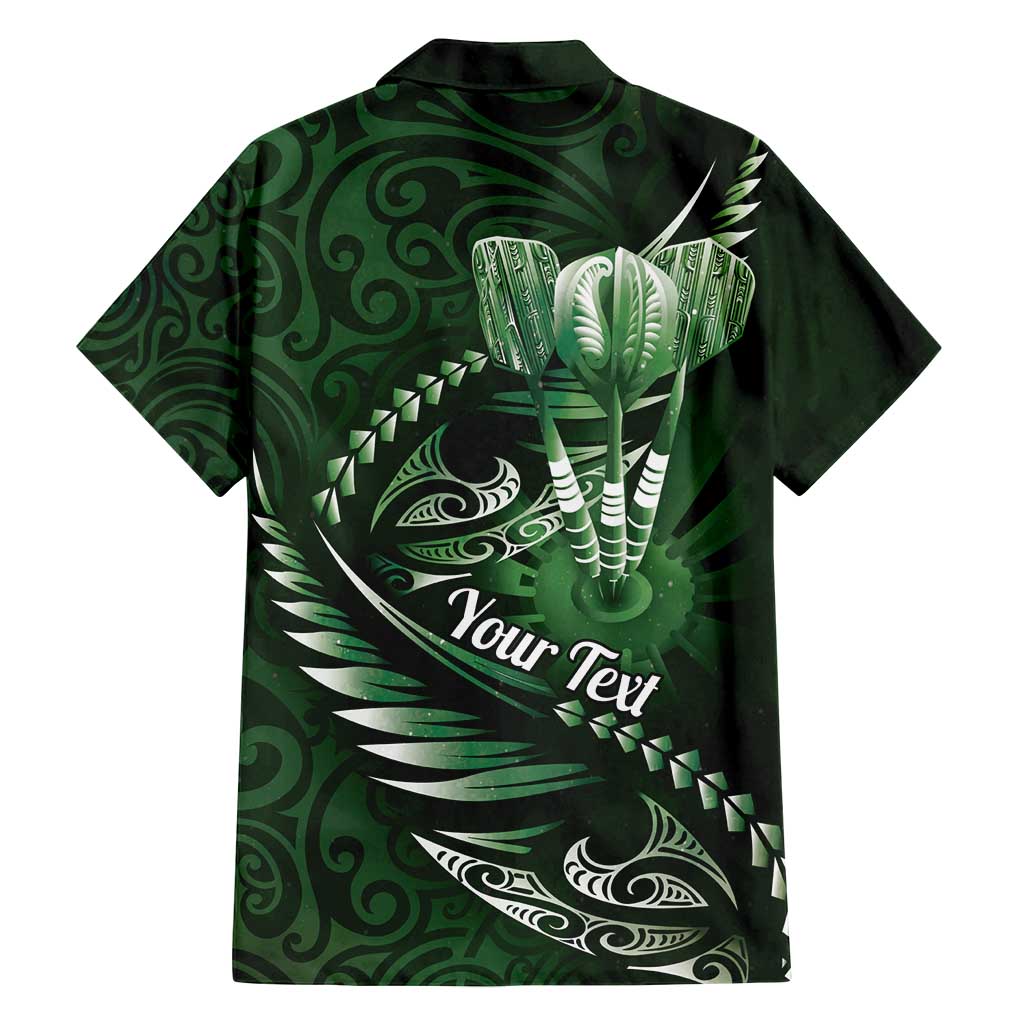Personalised All Green New Zealand Darts Family Matching Puletasi and Hawaiian Shirt Aoteroa Fern Maori Galaxy Style