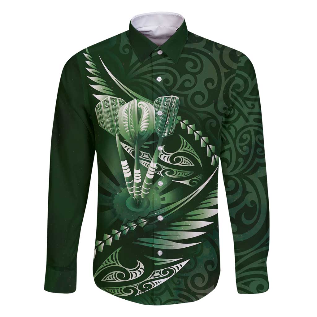 Personalised All Green New Zealand Darts Family Matching Summer Maxi Dress and Hawaiian Shirt Aoteroa Fern Maori Galaxy Style
