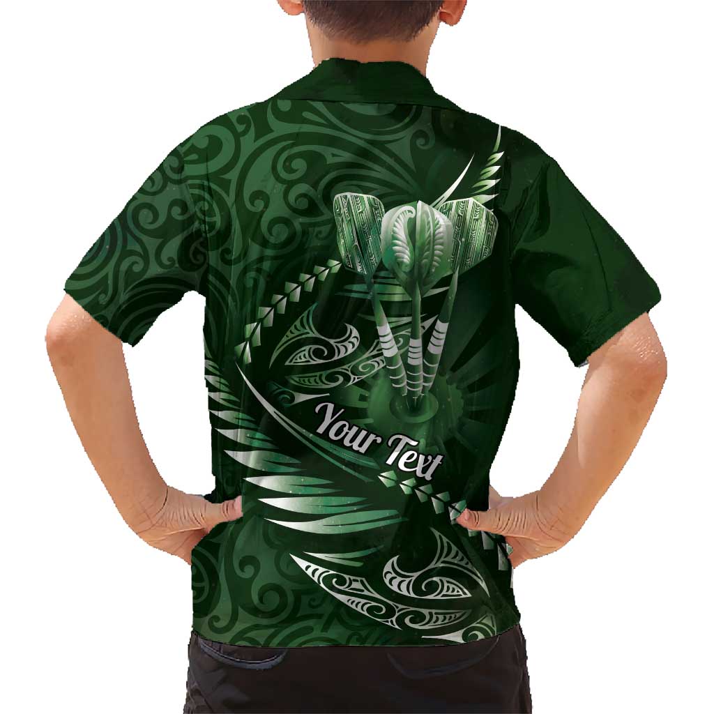 Personalised All Green New Zealand Darts Hawaiian Shirt Aoteroa Fern Maori Galaxy Style