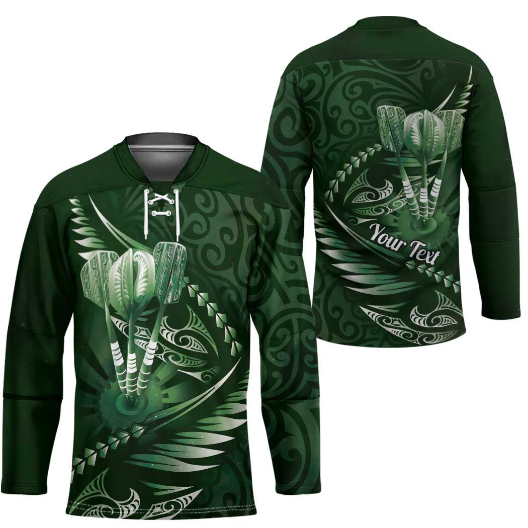 Personalised All Green New Zealand Darts Hockey Jersey Aoteroa Fern Maori Galaxy Style LT14 - Polynesian Pride