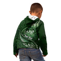 Personalised All Green New Zealand Darts Kid Hoodie Aoteroa Fern Maori Galaxy Style