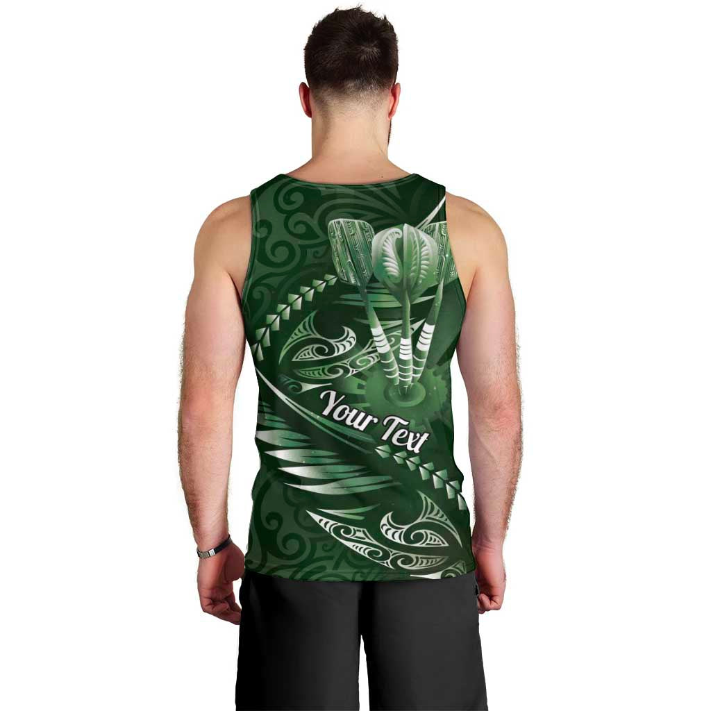 Personalised All Green New Zealand Darts Men Tank Top Aoteroa Fern Maori Galaxy Style