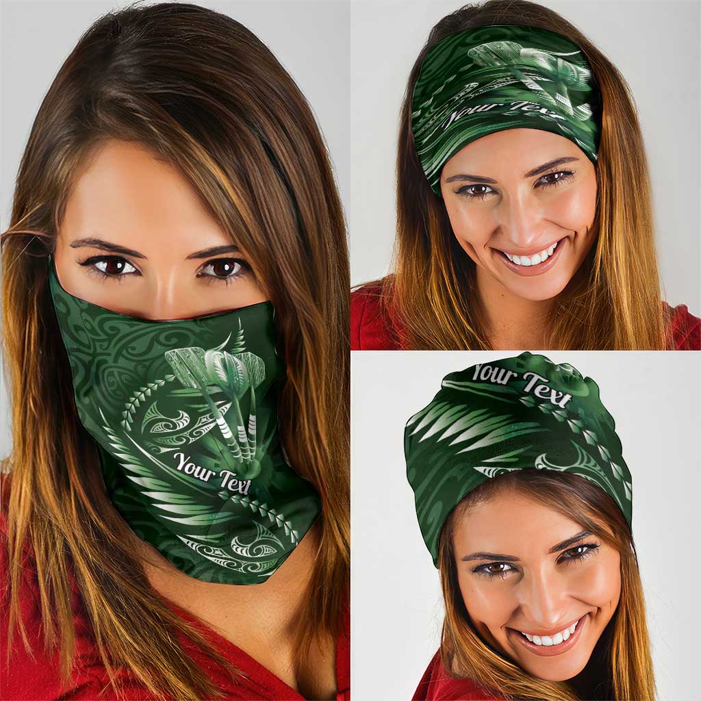Personalised All Green New Zealand Darts Neck Gaiter Aoteroa Fern Maori Galaxy Style LT14 - Polynesian Pride