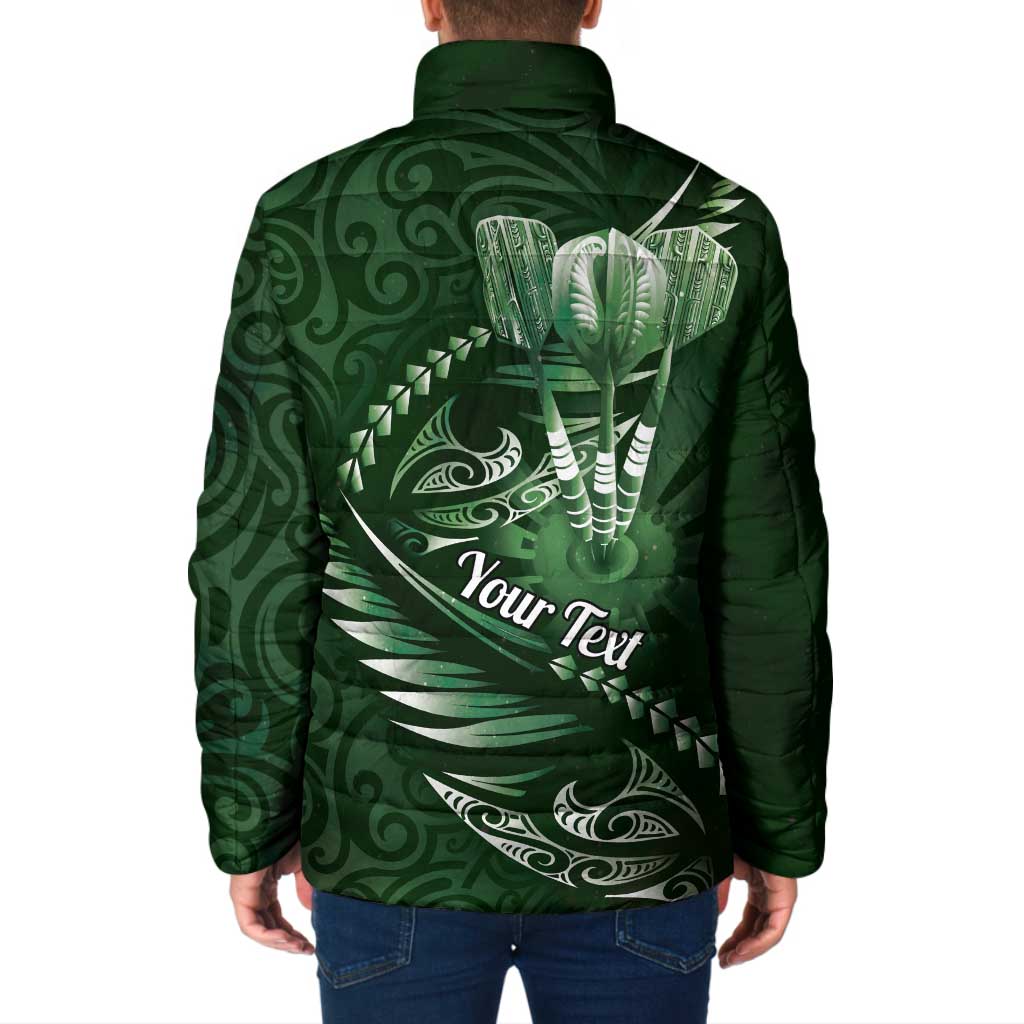 Personalised All Green New Zealand Darts Padded Jacket Aoteroa Fern Maori Galaxy Style - Polynesian Pride