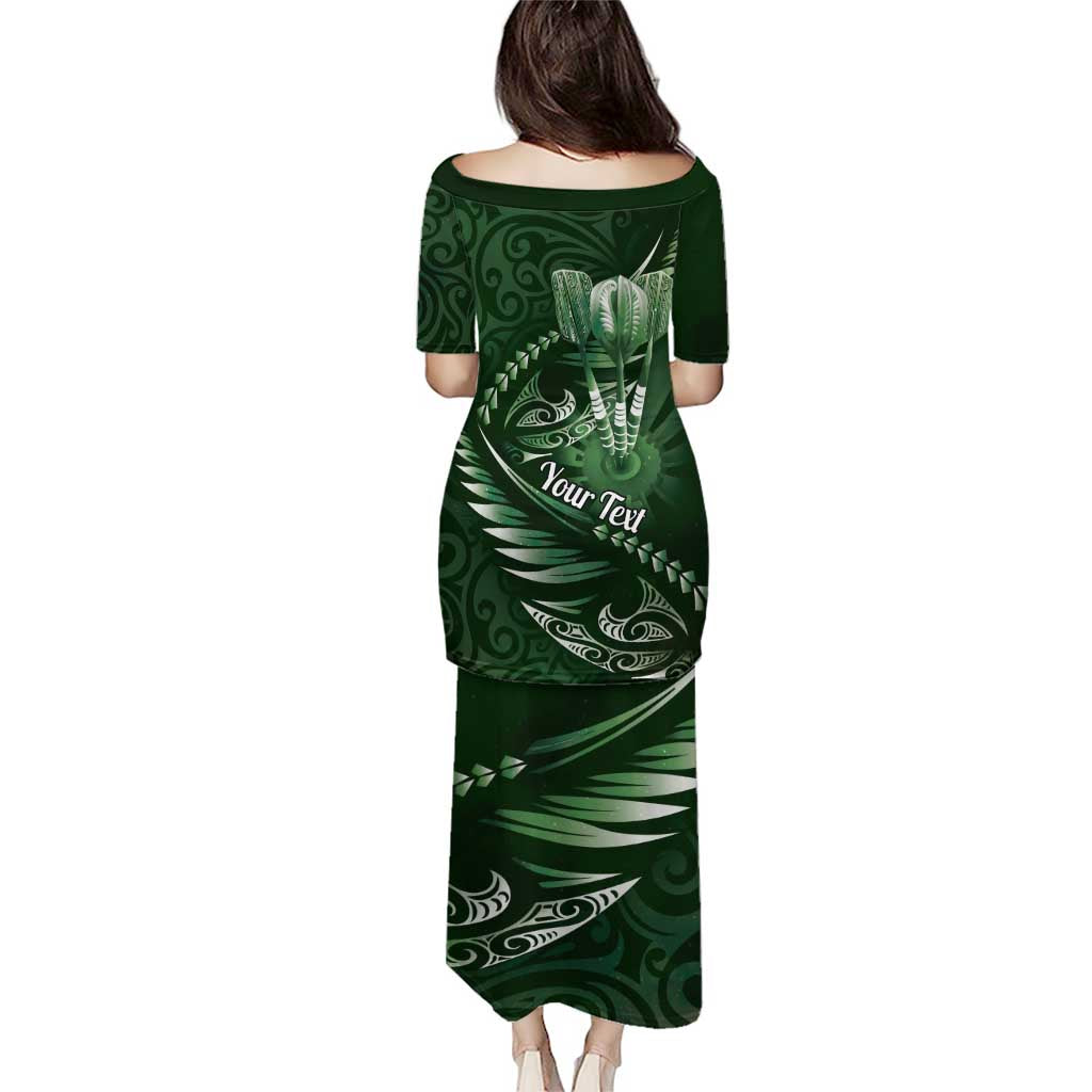 Personalised All Green New Zealand Darts Puletasi Aoteroa Fern Maori Galaxy Style
