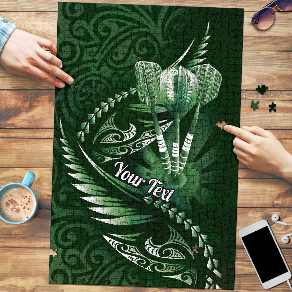 Personalised All Green New Zealand Darts Puzzle Aoteroa Fern Maori Galaxy Style - Polynesian Pride