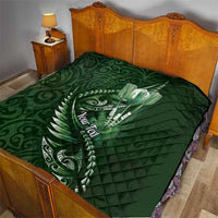 Personalised All Green New Zealand Darts Quilt Aoteroa Fern Maori Galaxy Style