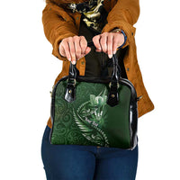 Personalised All Green New Zealand Darts Shoulder Handbag Aoteroa Fern Maori Galaxy Style