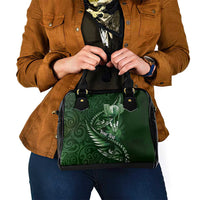 Personalised All Green New Zealand Darts Shoulder Handbag Aoteroa Fern Maori Galaxy Style
